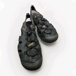 KEEN SOLR Water Sport Hiking Sandal Men 10.5  Black Speed  Lace Close Toe